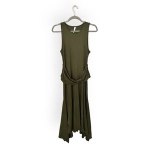Anthropologie Green Ribbed Kingsolver Dress
